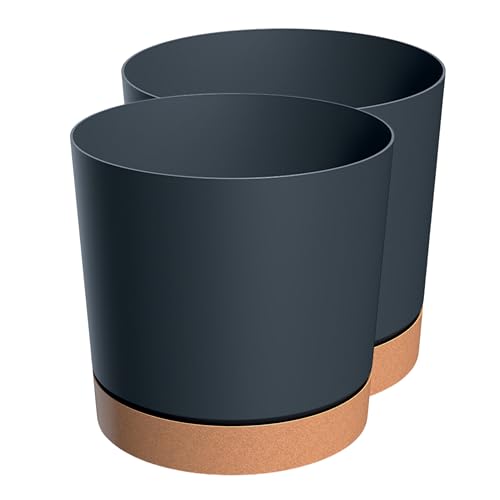 Zero Home - 2er Set Blumentöpfe I Blumentopf mit Untersetzer I Moderne Design I Aus Haltbarem Material I Schale mit Entwässerungslöchern I Hergestellt in EU I Premium Qualität I SCHWARZ Duo ⌀ 18 cm Zero Home - 2er Set Blumentöpfe I Blumentopf mit Untersetzer I Moderne Design I Aus Haltbarem Material I Schale mit Entwässerungslöchern I Hergestellt in EU I Premium Qualität I SCHWARZ Duo ⌀ 18 cm von SANITEASY