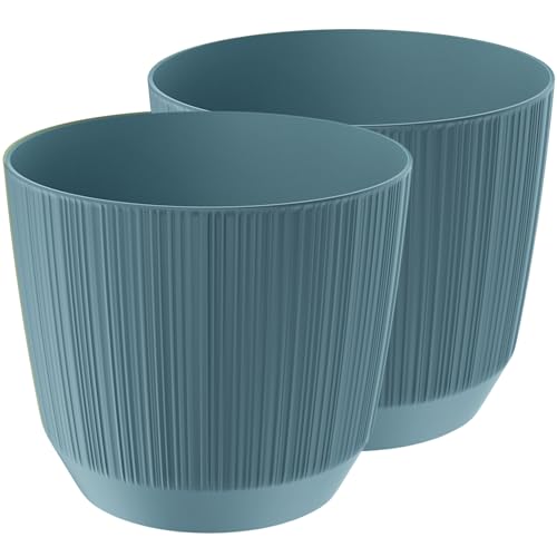 Zero Home - Blumentöpfe I 2 Stück Blumenübertopf Set I Classic Design I Aus Haltbarem Material I Keine Abflusslöcher I Hergestellt in EU I Premium Qualität I Scandinavian BLAU - ⌀ 17 cm von SANITEASY