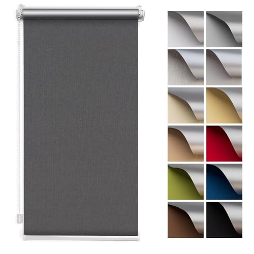 Zero Home - Premium Verdunkelungsrollo, Wärmeschutzrollo - Rollos für Fenster ohne Bohren, Rollos mit Klemmfix, Rollo ohne Bohren für Innen Klemmrollo nach Maß, Breite: 30-129 cm, Höhe: 150-220 cm von SANITEASY