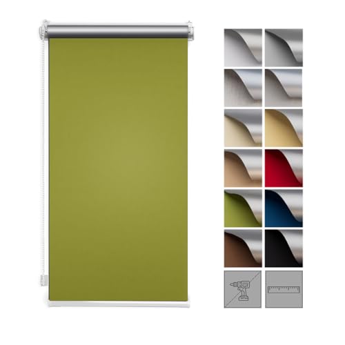 Zero Home - Premium Verdunklungsrollo Ohne Bohren I Klemmrollos für Fenster und Türen Thermorollo I Klemmfix Rollo I Sichtschutz und Sonnenchutz I Blackout I 110x220cm - Grün Zero Home - Premium Verdunklungsrollo Ohne Bohren I Klemmrollos für Fenster und Türen Thermorollo I Klemmfix Rollo I Sichtschutz und Sonnenchutz I Blackout I 110x220cm - Grün von SANITEASY