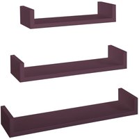 3er set wandregal mod. Calamita farbe Aubergine von SANITEC