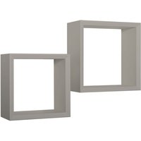Ahd Amazing Home Design - Kubischer 2er set wandregal mod. Ginevra farbe taupe von AHD AMAZING HOME DESIGN
