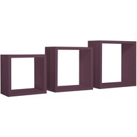 Sanitec - Kubischer 3er set wandregal mod. InCubo farbe aubergine Sanitec - Kubischer 3er set wandregal mod. InCubo farbe aubergine von SANITEC