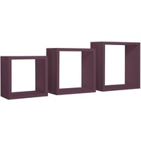 Kubischer 3er set wandregal mod. InCubo farbe aubergine von SANITEC