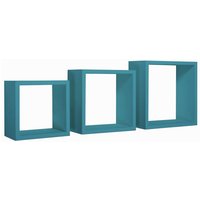 Sanitec - Kubischer 3er set wandregal mod. InCubo farbe blau atolón von SANITEC