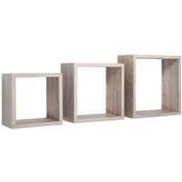 Sanitec - Kubischer 3er set wandregal mod. InCubo farbe eiche sagerau von SANITEC