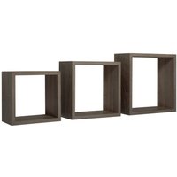 Kubischer 3er set wandregal mod. InCubo farbe nussbaum von SANITEC
