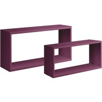 Rechteckiger 2er set wandregal mod. Bislungo farbe aubergine von SANITEC