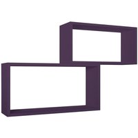 Rechteckiger 2er set wandregal mod. Bislungo farbe aubergine von AHD AMAZING HOME DESIGN