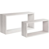 Ahd Amazing Home Design - 2er-Set Wandregal rechteckige Würfel, modernes Regal Bislungo - Weiß Shabby von AHD AMAZING HOME DESIGN