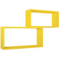 Rechteckiger 2er set wandregal mod. Bislungo farbe gelb von AHD AMAZING HOME DESIGN