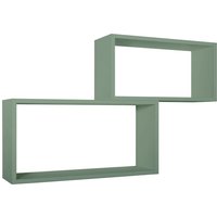 Rechteckiger 2er set wandregal mod. Bislungo farbe grün von AHD AMAZING HOME DESIGN