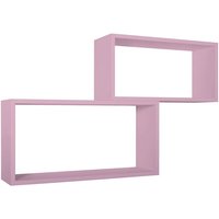 Rechteckiger 2er set wandregal mod. Bislungo farbe rose von AHD AMAZING HOME DESIGN