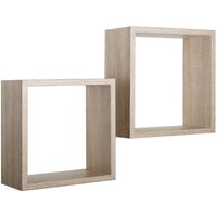 Rechteckiger 2er set wandregal mod. Q-bis farbe eiche sagerau von MODULARREDO