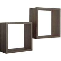 Rechteckiger 2er set wandregal mod. Q-bis farbe nussbaum von MODULARREDO