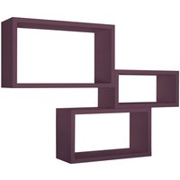 Sanitec - Rechteckiger 3er set wandregal mod. Trittico farbe aubergine von SANITEC