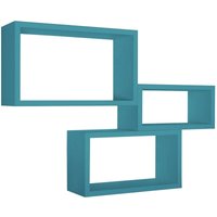 Rechteckiger 3er set wandregal mod. Trittico farbe blau atolón von SANITEC