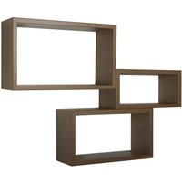 Rechteckiger 3er set wandregal mod. Trittico farbe eiche gebleicht von SANITEC