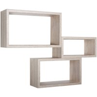 Rechteckiger 3er set wandregal mod. Trittico farbe eiche sagerau von SANITEC