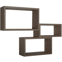 Rechteckiger 3er set wandregal mod. Trittico farbe nussbaum von SANITEC