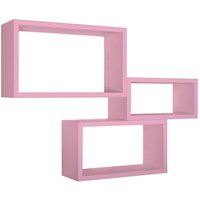 Rechteckiger 3er set wandregal mod. Trittico farbe rose von SANITEC