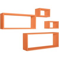 Rechteckiger 4er set wandregal mod. Merlino farbe orange von SANITEC