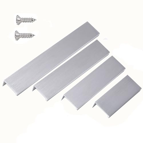 Aluminium Versteckter Türgriff Versteckte Schrankgriffe Metall Möbelgriffe Küchengriffe Schubladengriff Profilgriff Silber Griffe für Kleiderschrank Griffe Möbel Küche,1 Stück (Länge:80mm) von SANJIAOJIA