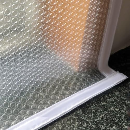 Fensterisolierung für den Winter,Wärmeschutzvorhang,Kälteschutz Isolier-Schutz-Vorhang,Wetterfeste Fenster Isolierfolie,Selbstklebende Thermovorhang von Balkon Terrasse,Anpassbar (50cm x 170cm) von SANJIAOJIA