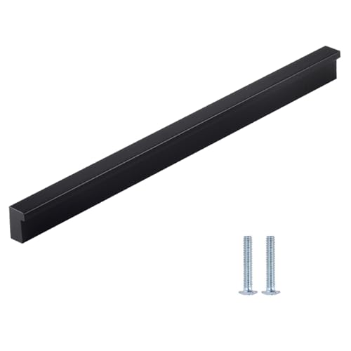 Möbelgriffe Schwarze Küchenschrank Griffe,L 90°,Schrankgriffe,Aluminium-Möbelknopf,Stangengriff,Schubladengriff,Küchengriffe,Badezimmer,Kleiderschrank,Türgriffe,1 Stück (Length:600mm) von SANJIAOJIA