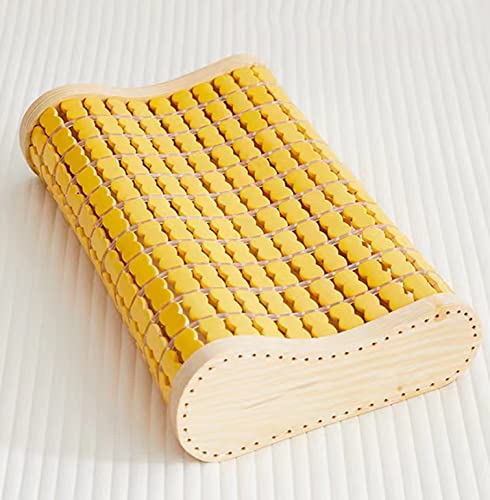 SANJIAOJIA Sauna Bambus Kopfkissen,Bambus-Kopfstützenkissen,Natürliches Holz Web Sommer Kühles Kopfstütze Saunastütze,Sauna Lehne,Sauna-Zubehör,Für Den Optimalen Liegekomfort (Wood) von SANJIAOJIA