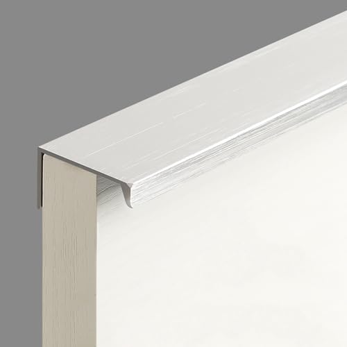 Silber Möbelgriffe Profilgriff Verdeckte Schrankgriffe Türgriffe Küchengriffe,Aluminium Schubladengriff Versteckter Griffe Unsichtbare Geschwungener für Kleiderschrank,1 Stück (Länge:500mm) von SANJIAOJIA