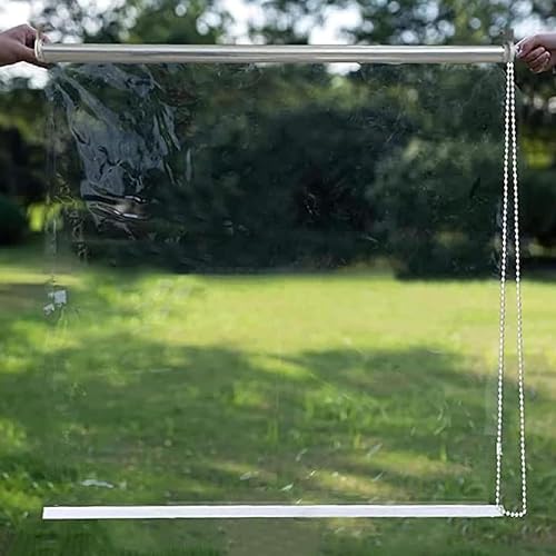 Transparente wasserdichte PVC Rollläden,Transparente Rollos Für den Garten im Freien,Wärmeisoliert,Regensicherer Fensterrollos Für Balkon,Pergola,Badezimmer,Breite x Höhe (160x180cm) von SANJIAOJIA