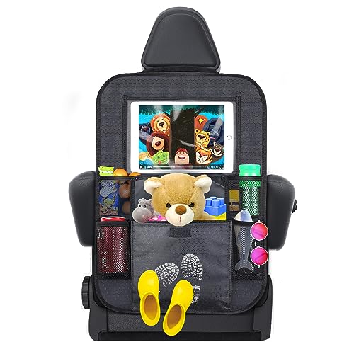 SANJICHA Rückenlehnenschutz Auto Kinde, 1 Stück Autositz Organizer Mit 12.5 Zoll Tablet-Tasche, Wasserdicht Organizer Auto RüCksitz Kinder von SANJICHA