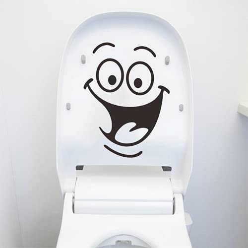 2 Stück Wc Aufkleber, Wc Deckel Aufkleber Sticker Mit Smiley Gesicht, Pvc Wasserdicht Aufkleber Toilette Lustig Karikatur, Toilette Abnehmbare Diy Aufkleber, Für Badezimmer, KüChe, Wandaufkleber usw von SANKESONG