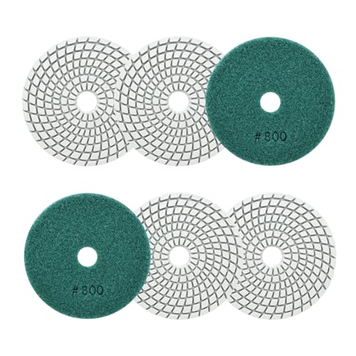 SANLEETEK Nass Diamant Polierpad 100mm 6 Stücke Körnung 800 Polierscheiben für Granit Marmor Kunststein Quarz für Winkelschleifer von SANLEETEK