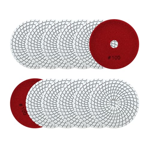 SANLEETEK Nass Diamant Polierscheiben - 12 Stücke 100mm Diamant Polierpad Körnung 100 für Granit Marmor Kunststein Quarz für Winkelschleifer von SANLEETEK