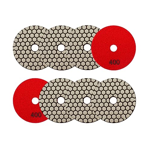 Trocken Diamant Polierpad 100mm 8 Stücke Körnung 400 Polierscheiben für Granit Marmor Kunststein Quarz für Winkelschleifer SANLEETEK von SANLEETEK