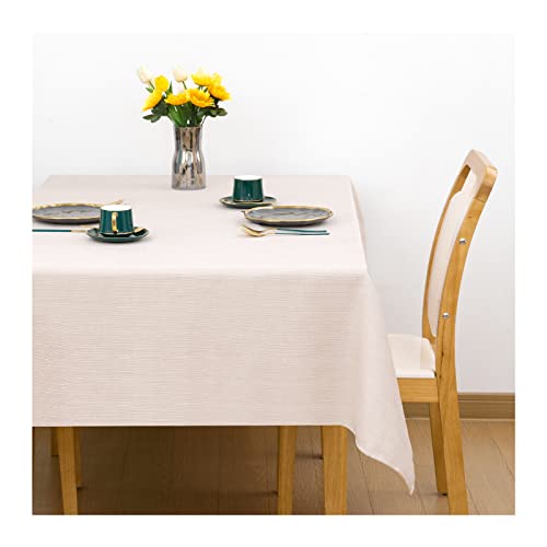 SANLEHAUSE Tischdecke Tischtuch Beige 145 X 180 cm Leinenoptik Tischdecke Lotuseffekt Wasserabweisend Tischdecke Farbe & Größe Wählbar Eckig Tischdecke Praktisch und Schön von SANLEHAUSE