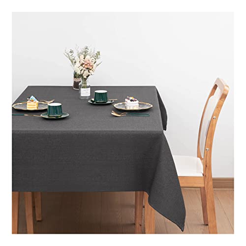SANLEHAUSE Tischdecke Tischtuch Grau 145 X 180 cm Leinenoptik Tischdecke Lotuseffekt Wasserabweisend Tischdecke Farbe & Größe Wählbar Eckig Tischdecke Praktisch und Schön von SANLEHAUSE