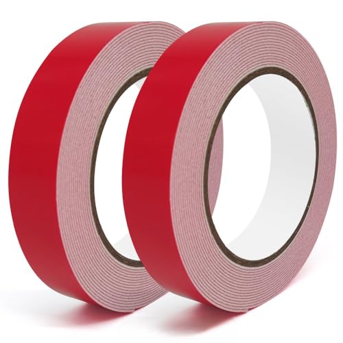 SANLI TAPE Doppelseitiges Klebeband Extra Stark Double Sided Tape Doppelseitige KlebebäNder Montageband Geeignet Fgr Bilderrahmen Diy Auto Familie Und BüRo (5m X 24mm X 2rolls) von SANLI TAPE