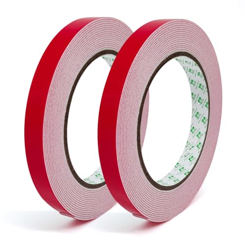 SANLI TAPE Doppelseitiges Klebeband Extra Stark Double Sided Tape Doppelseitige KlebebäNder Montageband Geeignet Fgr Bilderrahmen Diy Auto Familie Und BüRo (5m X 12mm X 2rolls) von SANLI TAPE