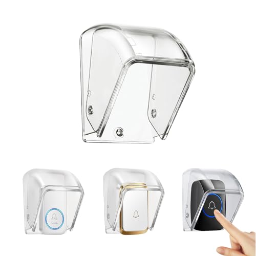 Doorbell Rain Cover,Flip-up Kunststoff wasserdichte Abdeckung Outdoor Türklingel Set, Gehäuse für Türklingel Druckknopf, Wireless Türklingel(9,7 x 6,4 x 6,4 cm) von SANLIUBA