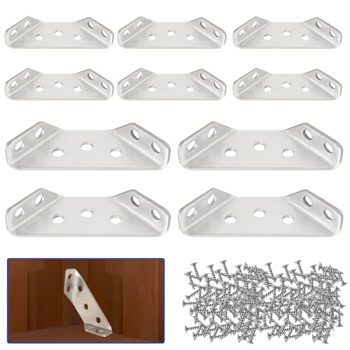SANLIUSANJIU Edelstahl-Eckwinkel, Dreiecksstütze Edelstahl-Eckstrebe, Universeller öbel-Eckverbinder, 10 Stück Corner Brace Angle Bracket Fastener mit 70 Schrauben für Schrank Tisch Stuhl SANLIUSANJIU Edelstahl-Eckwinkel, Dreiecksstütze Edelstahl-Eckstrebe, Universeller öbel-Eckverbinder, 10 Stück Corner Brace Angle Bracket Fastener mit 70 Schrauben für Schrank Tisch Stuhl von SANLIUSANJIU