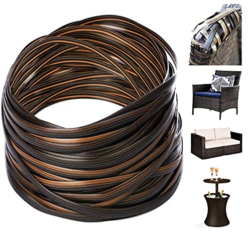Samemo Rattan-Reparaturmaterial, Rattan-Möbel-Fix-Set, braun, flach, Kunststoff-Webmaterial für Gehäuse, Rattan-Möbel und Gartenstuhl-Korb, Terrasse, Gespräch, 76 m (strahlender Kaffee) von SANMENMO