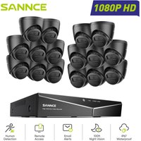 1080P 16CH Überwachungskamera Set 16x2MP Kameras,Nachtsicht Fernzugriff Email Alarm Sicherheitskamerasystem Aussen - Sannce von SANNCE