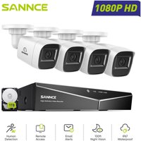 1080P 16CH Überwachungskamera Set 4x2MP Bullet Kameras,Nachtsicht Fernzugriff Sicherheitskamerasystem Aussen,1TB - Sannce 1080P 16CH Überwachungskamera Set 4x2MP Bullet Kameras,Nachtsicht Fernzugriff Sicherheitskamerasystem Aussen,1TB - Sannce von SANNCE