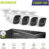 1080P 16CH Überwachungskamera Set 4x2MP Bullet Kameras,Nachtsicht Fernzugriff Sicherheitskamerasystem Aussen,4TB - Sannce von SANNCE