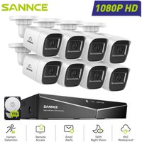 1080P 16CH Überwachungskamera Set 8x2MP Bullet Kameras,Nachtsicht Fernzugriff Sicherheitskamerasystem Aussen,1TB - Sannce 1080P 16CH Überwachungskamera Set 8x2MP Bullet Kameras,Nachtsicht Fernzugriff Sicherheitskamerasystem Aussen,1TB - Sannce von SANNCE