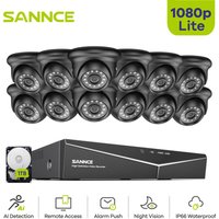 1080P Überwachungskamera Set 16CH dvr ir Nachtsicht Kamera Videoüberwachungsset Sicherheit System 1TB - Sannce von SANNCE