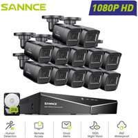 1080P Überwachungskamera Set Aussen,16CH 12 Kameras Nachtsicht Fernzugriff Email Alarm,2TB - Sannce von SANNCE